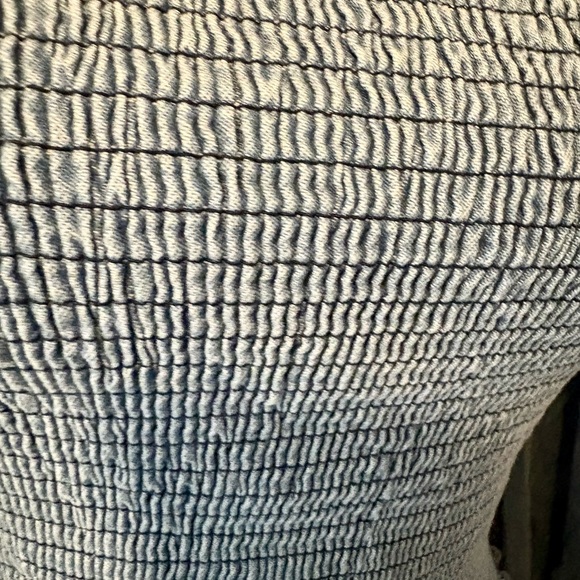 KOURT Blue Smocked Puff Sleeve Blouse Top - Picture 4 of 6